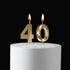 Bailym Gold Number 40 Birthday Candles - Cake Topper for 40th Birthday Decorations Party