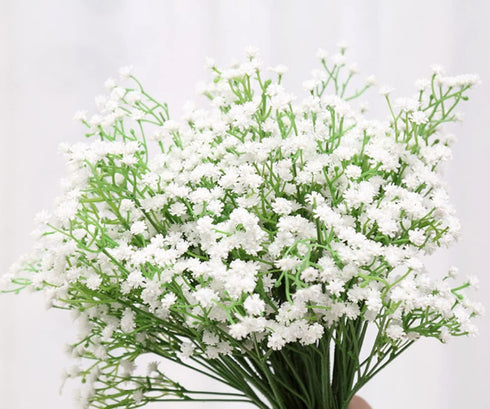 9 Pack Real Touch Artificial Baby's Breath Flowers - 21" Bendable Stems for Wedding Bouquets
