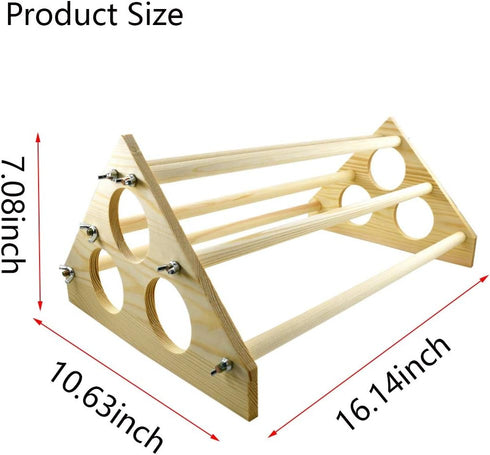 Vehomy Chicken Perch Wood Stand with Holes Chick Stand Trainning Perch Hen Roost bar for Chicks Poultry Swing Chicken