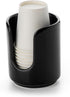 3 oz Original Ceramic Bathroom Cup Dispenser with 5 PLA Paper Cups, Black, 1 Pack, Essential Accessories for Mouthwash