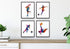 Soccer Player Abstract Sport Wall Art - 8x10" Set of 4 for Male Players, Coaches, and Fans
