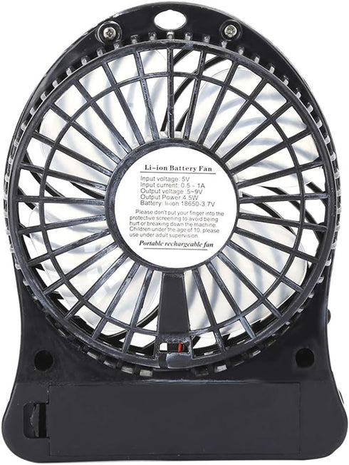 CCYLEZ Mini Table Fan - 3 Speed Adjustable USB Rechargeable Fan for Baby Bed, Car Seats, Summer Gift (Black)