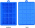 Ice Cube Tray - Silicone Square Ice Trays Easy Release Stackable Mold with Removable Lid, 24 Cavity (2 Pack, Blue)