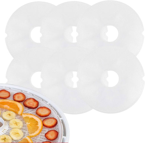 6 pieces 11.6inch Premium Round Dehydrator Sheets, Reusable Non-Stick Mesh Screen for Food Dehydrator