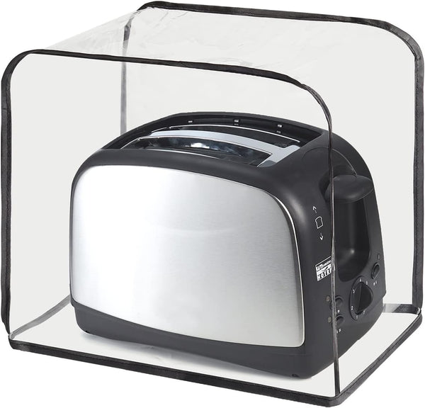 QEES Toaster Cover, 2 Slice, Transparent Polyester, Dustproof, Universal Size, Microwave Oven Cover