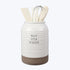 Young's Inc Ceramic Utensil Kitchen Caddy - w/ 4 Utensils - Flip Whisk, Stir - Farmhouse Country Decor