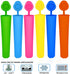Wpunwen Silicone Ice Pop Mold with Lids, 6 Pcs Reusable Popsicle Molds, Durable Pure Color with Clean Brush