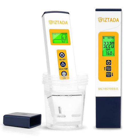 pH Meter and Salinity Meter Combo for Saltwater Pool 6 in 1