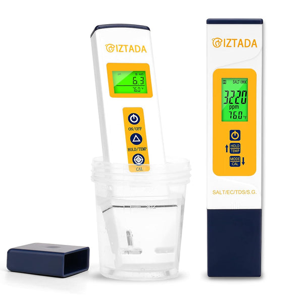 pH Meter and Salinity Meter Combo for Saltwater Pool 6 in 1