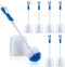 Tioncy 6 Pack Toilet Brush with Holder, Toilet Bowl Brush and Caddy Set for Bathroom Cleaning Supplies (Blue, White)