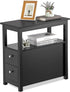 Oteymart Side Table End Table Narrow Sofa Table Rectangular Side Cabinet with Drawers and Shelf for Living Room