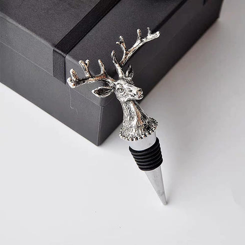 Wine Bottle Stopper with Airtight Seal, Decorative Deer Stainless Steel Antlers for Wine & Beverage