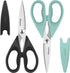 Kitchen Shears, iBayam Heavy Duty Kitchen Scissors, Dishwasher Safe Utility Scissors, 2-Pack, Black, Aqua Sky