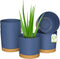 ZMTECH Plant Pots, Set of 6 Self Watering 6.5'' Plastic Planters with Drainage Hole and Saucer, Blue