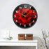 ALAZA Red Rose Flower Black Wall Clock, Battery Operated Silent Non Ticking Clocks for Living Room Decor