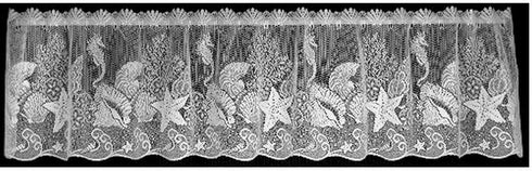 Heritage Lace Seascape Valance, 60-Inch Wide by 14-Inch Drop, White