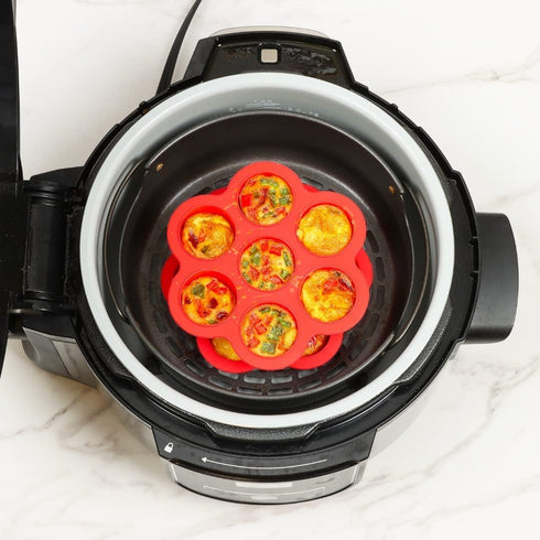 Egg Bites Tray with Lid | Silicone Molds for Instant Pot, Air Fryer, and Oven | Egg Bite for Pressure Cooker |