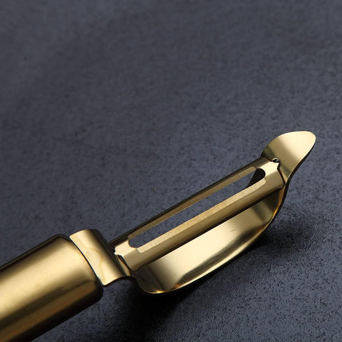 Gold Potato Vegetable and Fruit Peelers, Kyraton Titanium Gold Plating Stainless Steel Set of 2, Sharp Blade