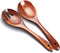 Wooden Salad Tongs, 10.2in Serving Utensils Set, Acacia Salad Spoon and Fork Set, Long Handle Wood Serving Utensils