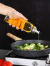 Olive Oil Dispenser Bottle, 10 Oz Liquid Condiment Container, Glass Decanter with Dripless Capped Spout and Degree Scale