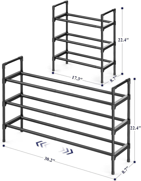 Closet 17.3~30.2L 22.4H Kitsure Shoe Rack for - Expandable Shoe Rack for Entrance, Rustproof Shoe Organizer
