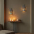 Holder,Set 2 AIM & GGKK Wall Candle Sconce of Gothic Cathedral Wall Sconce with Window Design,Black Metal Wall Mount