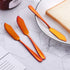 Stainless Steel 18/10 Cheese Desert Knives - Set of 4, Gold Breakfast Butter Knife, Slicer Sandwich Spreader (Magic Red)