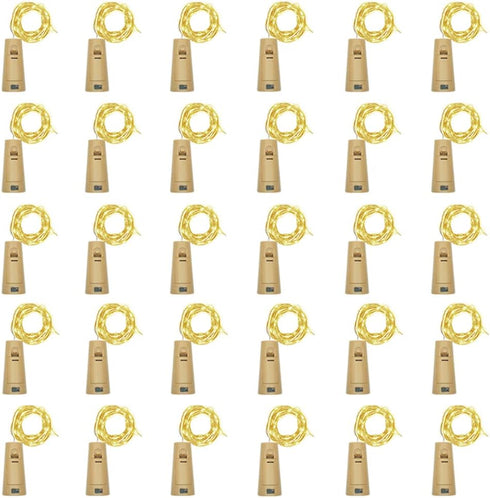Wine Bottle Lights with Cork, Battery Operated 30 Pack 20 LED Cork