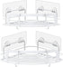 2-Pack 4 SUS304 STEUGO Corner Shower with Hooks Adhesive, Bathroom Shower Rack Rust Resistant Stainless Steel for Dorm