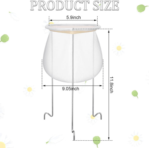 2 Pack White and Silver Jelly Strainer Stand with Bag Reusable Jelly Filter Bags for Straining Stainless Steel Sieve