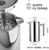 Secura French Press Coffee Maker, 34oz, 304 Grade Stainless Steel, Insulated, 2 Extra Screens