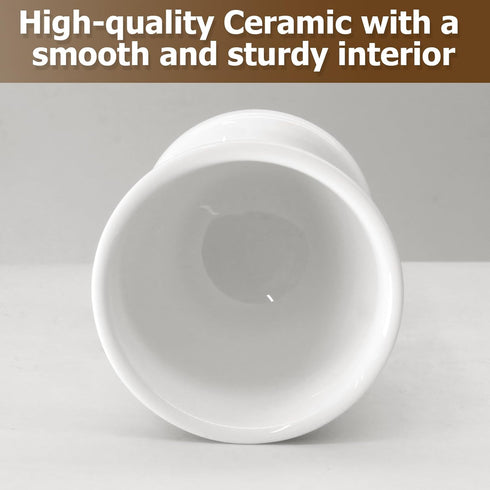 Kyuionty Set 2, Ceramic Egg Cups of White Porcelain Holder Egg Holder for Boiled Eggs Breakfast Cooking Kitchen/Gift