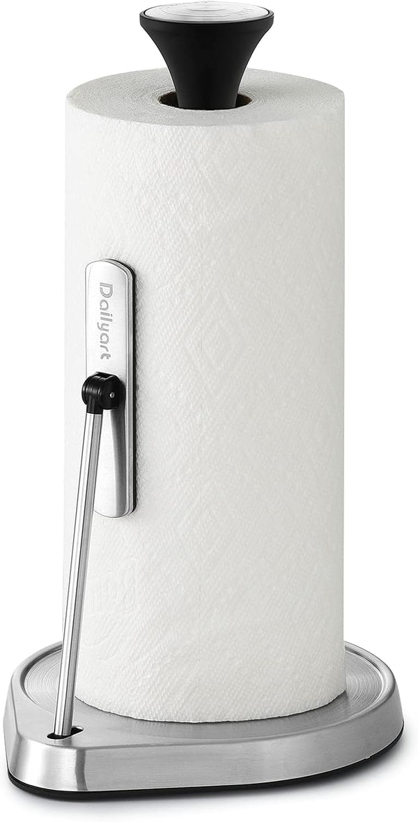 Dailyart Paper Towel Holder Stand for One Hand Tear, Heavy Duty Countertop Paper Towel Holder with Weighted Base