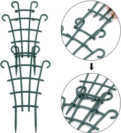 UWIOFF 12 Pack Trellis for Potted Plants, Garden Trellis for Climbing Plants Plastic Mini Climbing Plant Trellis Flower