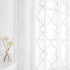 White Sheer Curtains 84 Inches Long, Lattice Geometric Embroidered Semi Sheer Curtain Panels, 52"w x 2pcs, Grommet Top