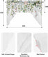 Watercolor Spring Floral Swag Valances for Kitchen Window, Eucalyptus Leaves Flowers Drapes 56x36 Inch