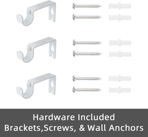 Curtain Rods for Windows 48 to 84-93 Inch, 5/8 Inch Decorative Heavy Duty Metal Set with Brackets