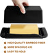 Countertop Bamboo Butter Dish with Lid & Knife - Large Capacity Butter Keeper for & Fridge, Compatible with East