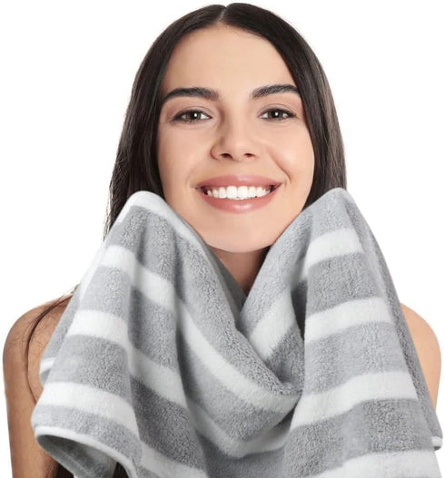 16inchx30inch 6 Pack KinHwa Microfiber Hand Towels for Bathroom Soft and Absorbent Face Towels Grey Bathroom Hand