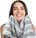 16inchx30inch 6 Pack KinHwa Microfiber Hand Towels for Bathroom Soft and Absorbent Face Towels Grey Bathroom Hand