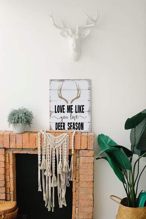 Love Me Like You Love Deer Season Canvas Wall Art Prints - 11x14 inches Gift for Couples Wedding Anniversary Themed