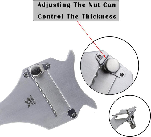 MSY BIGSUNNY Truffle Slicer - 6.5" Stainless Steel Chocolate Shaver with Adjustable Blade Cutter