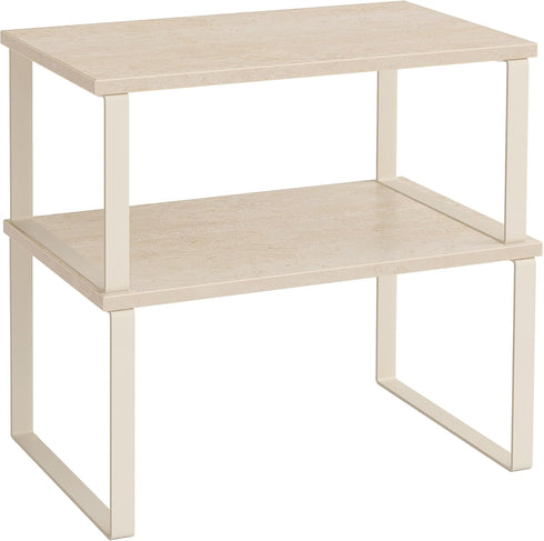 SONGMICS Cabinet Organizer Shelf, Set of 2 Kitchen Counter Shelves, Kitchen Storage,