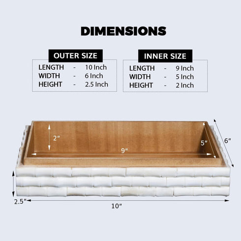 Handicrafts Home Handmade Ivory Pattern Decorative Box, Storage Organizer for Keepsakes, Boho Style