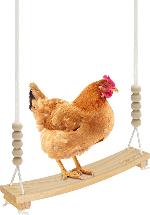 Qinfly Arc-Shaped Chicken Swing Perch Enrichment Toys Handmade,Chicken Accessories for Chicken Coop Decor,Run,Playground