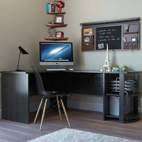 Corner Shelf, Solid Oak Wood Floating Corner Shelf Wall Mount Round End Floating Speaker with Wire Hole for Small Plant