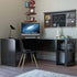 Corner Shelf, Solid Oak Wood Floating Corner Shelf Wall Mount Round End Floating Speaker with Wire Hole for Small Plant