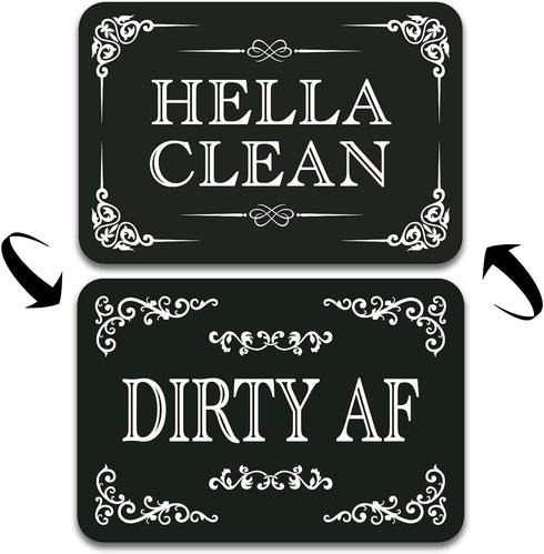 QMMD Dishwasher Magnet Clean Dirty Sign, Hella Clean and Dirty Magnet for Dishwasher