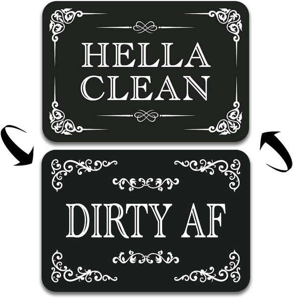 QMMD Dishwasher Magnet Clean Dirty Sign, Hella Clean and Dirty Magnet for Dishwasher