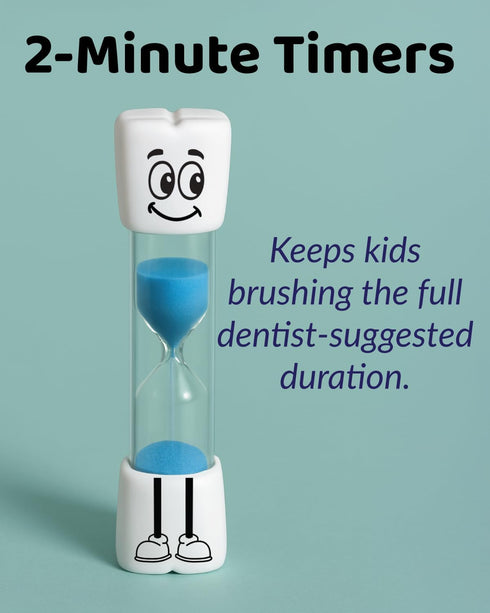 2 Toothbrush Timer for Kids - Minute Sand Timer for Brushing Teeth - Tooth Brush Time Sand Clock - Two Minute Hour